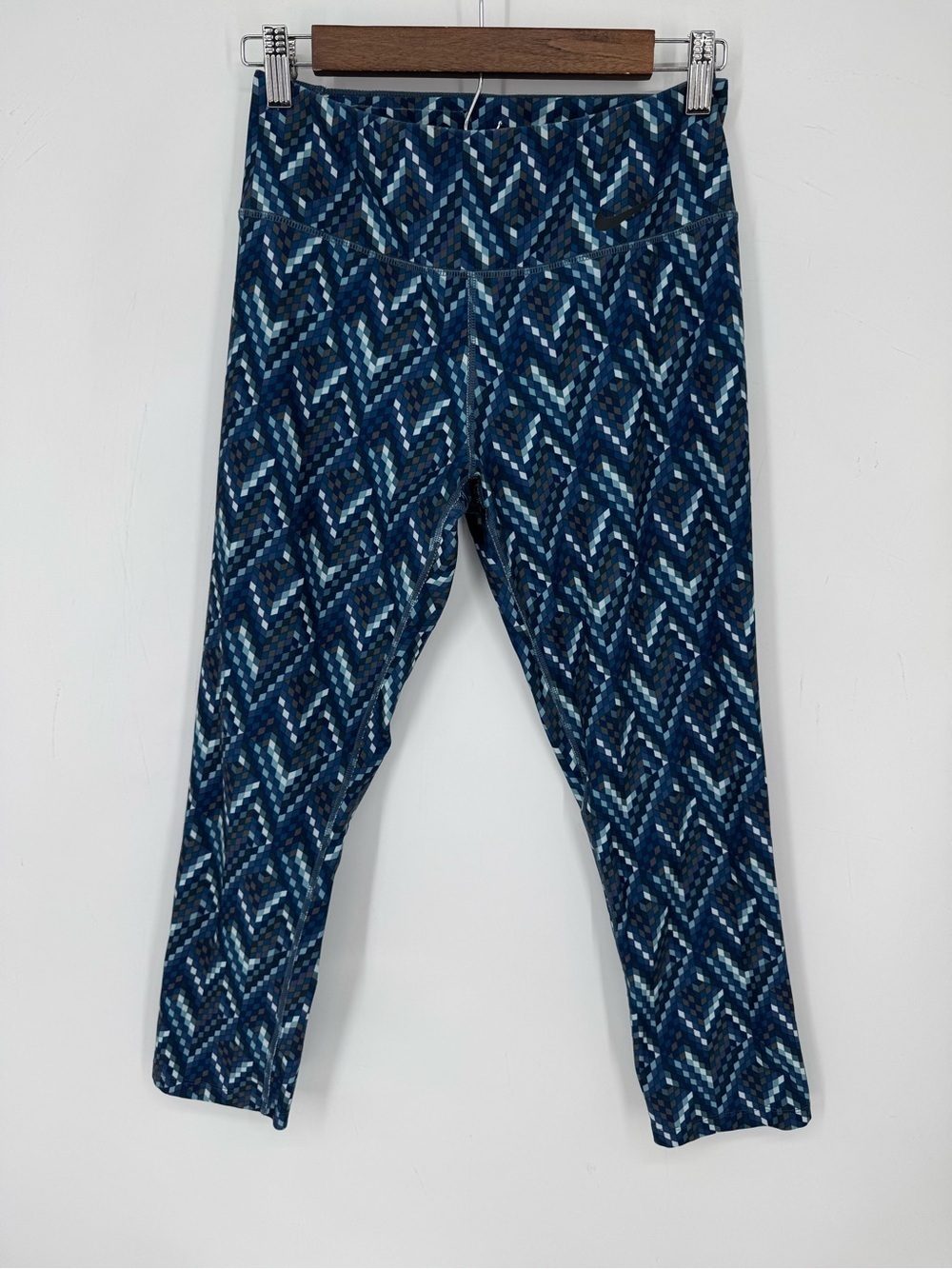 Nike Women's Blue & Grey Printed Athletic Athleisure Active Leggings Size Small
